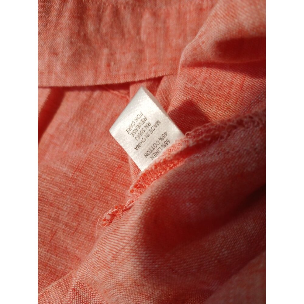 For Cynthia Womens Coral Linen Tunic Top Button Front 3/4 Sleeves Size XL Plus - Picture 10 of 13